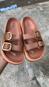 Sandal Wanita Selop Jelly Strap 2 Gesper Aktif Ringan Empuk Sol Tebal Terbaru