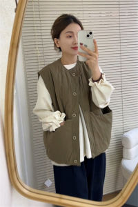 SHIMO | Layered Short Cotton Vest for Women Fall Winter New Style Korean Fashionable High-end Petite Outerwear