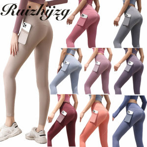 Ruizhijzg Plus Size S-3XL Womens Long Pants With Pockets Ladies Girls Quickly Dry Sportswear Fitness Short Pant Sport Yoga Running High Waist Male Legging Trousers