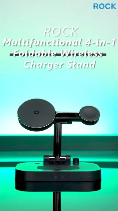 Rock Space W52 Multifunctional 4-in-1 Foldable Wireless Charger Stand ...