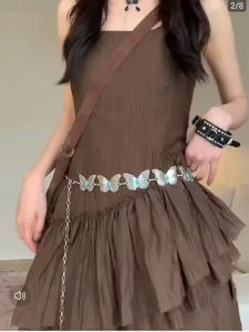 BGS 488 Ikat Pinggang Model Kupu - Kupu Belt Rantai Slim Fashion Cassual Obi Rantai Gaya Letro Kekinian