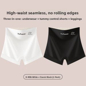 Miiow | Ice Silk Safety Pants Womens Seamless Underwear Summer Anti-Light Non-Rolling High Waist Briefs Skirt Bottom Shorts