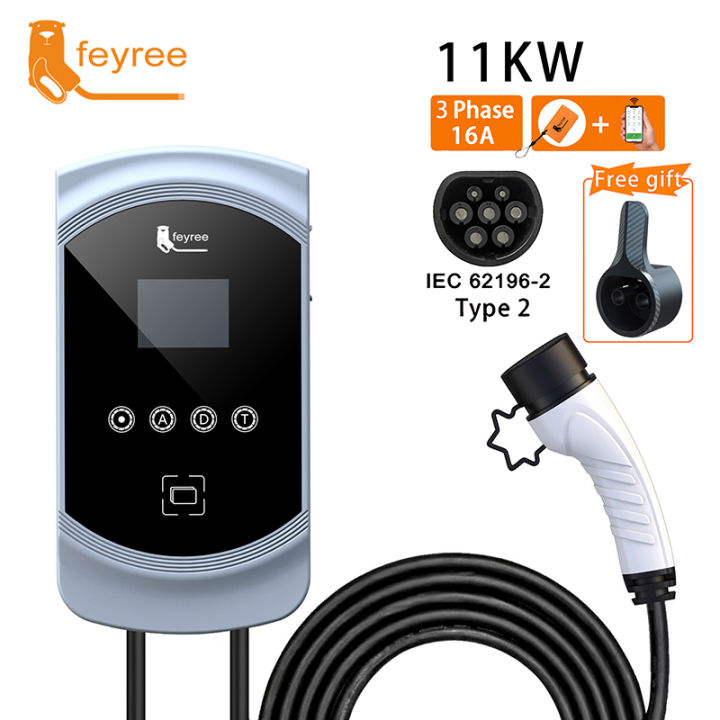 Feyree Portable Ev Charger Type 2 Electric Car Charging Cable Ev