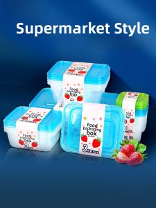 Food Grade Plastic Microwave Safe Lunch Box Refrigerator Special Storage Box Transparent Sealed Container for Food Preservation