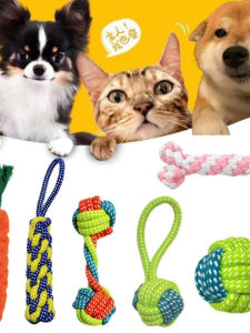 Durable Rope Knot Toys for Dogs And Cats Teeth Grinding Chew Toys Small Medium Breeds Interactive Intelligence Training Sleep Companionship