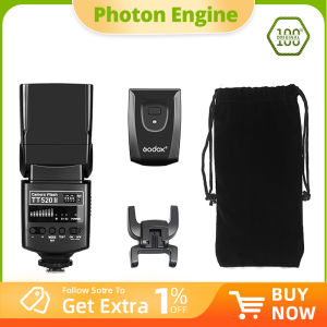 AMBITFUL | Godox TT520 II Flash TT520II with Build-in 433MHz Wireless Signal + Transmitter Kit for Canon Nikon Pentax Olympus DSLR Cameras