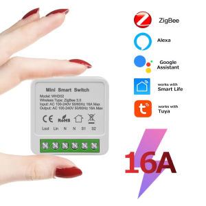 Tuya ZigBee or WiFi Smart Switch Automation Module Relay 16A Support 2 Way Control Breaker APP Voice for Alexa Google Home