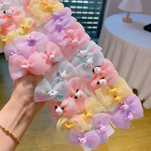 Cute Children's Hair Accessories: Bow Tie Hair Clip & Elastic Band Headwear