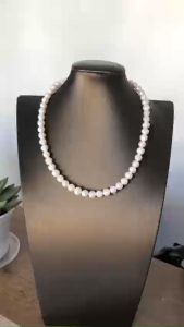 Vòng Cổ Ngọc Trai Thiên Nhiên Hạt Ngọc ovan 8mm