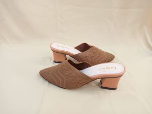 Selop rajut import hak 5cm/selop rajut wanita/selop rajut ladys shoes