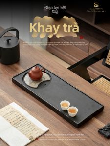 JIXIANSHENG | Khay Trà Đá Cao Cấp Có Khe Thoát Nước