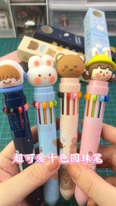 Bút Bi Bấm Hình Gấu Dâu 10 Màu