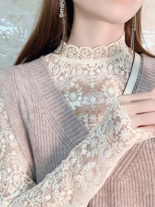 Elegant Fashion Novelty Lace Long Sleeve T-shirt