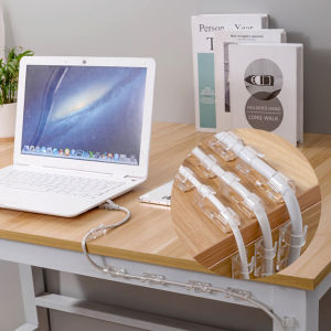 ที่เก็บสายเคเบิลข้อมูล ที่เก็บสายไฟ จัดระเบียบ คลิปล๊อคสายไฟ ตัวยึดสายไฟ คลิปใส 16ชิ้น/20ชิ้น Transparent clip มีสินค้าพร้อมส่ง