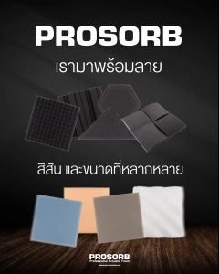 (4 ชิ้น/แพ๊ค) ฟองน้ําซับเสียง แผ่นซับเสียง Acoustic Foam Liner Panel แผ่นใหญ่คุ้ม ซับเสียงลดเสียงก้องสะท้อน มีใบรับรองผลเทสต์ เนื้อฟองน้ําเหนียว Prosorb