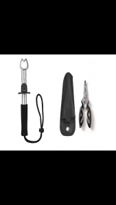 Combo kìm kẹp cá và kéo gỡ mồi đa năng chất liệu thép không gỉ dành cho người thích câu cá