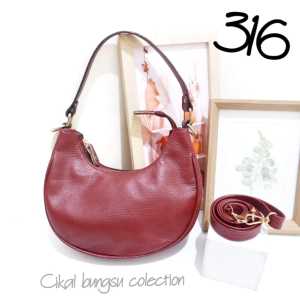 Promo Tas Papirut Kulit Asli Selempang Fashion Wanita Asli Garut mdl 316 Size S (COD)