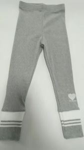 Girls Leggings Spring Autumn Casual Outerwear Pants 3-10Y Heart Pattern Ribbed Cuffs Kids Stretchy Tights Fashion Girls Bottoms