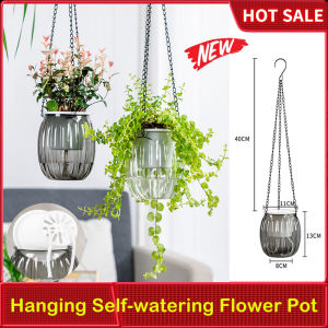 ⭐️【Local warehouse+COD】⭐Hydroponic Flower pot Hanging Soil Culture Vase Self Watering Planter Thickened Plastic Flower Pot Nordic Style Plant Basin