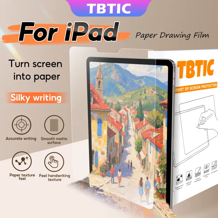 TBTIC Paper Like Screen film For iPad 11th Air7 Mini7 Pro 2022 9.7 Air 2 3 4 10.5 10.9 2020 Pro 11 10.2 7th 8th Mini 6 9 10.2 Inch Gen Screen Protector Film Matte PET Painting Write