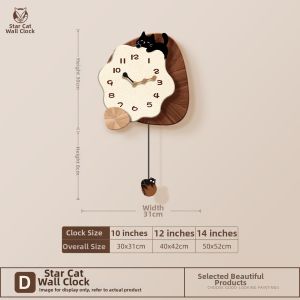 HAOJIUBUJIAN | Vintage Cat Design Wall Clock