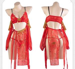 (Kèm video thật+ảnh thật) Váy cosplay cổ trang in hoa đồ ngủ quyến rũ