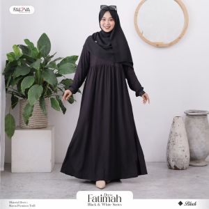Dress Fatimah Gamis Haji Umroh Gamis Hitam Rayon Premium Twill Adem Anti Nerawang