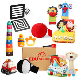 EduVanku Baby Toy Montessori Educational Toys for Baby Toddlers 1 Years Old High Contrast Sensory Toys Soft Cloth Book for Early Education Infant Tummy Time Toys Birthday Gift Toy for Boys Girls