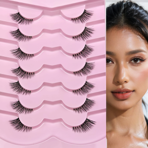 7 Cặp Lông Mi Giả Mắt Mèo Mịn Với Dải Trong Suốt Lông Mi Nửa Mềm Mại Mềm Mại Cho Hiệu Ứng Uốn Cong Tự Nhiên
