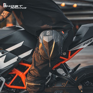 GHOST RACING Motorcycle Drop Leg Bag Waterproof Thigh Bag Carbon Fiber Cycling Waist Hip Pack Slim Motorbike Backpack Pouch Free Size