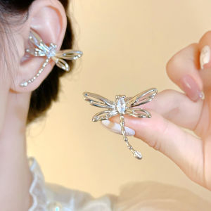Elegant Dragonfly Ear Cuff Womens Fashion Jewelry No Piercing Required Korean Style Mixed Material Artistic Bug Earring