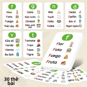 30 Chiếc Bảng Chữ Cái Tiếng Tây Ban Nha Phonics Flashcards Để Học Sớm Phát Âm Mầm Non Homeschool Thẻ Giảng Dạy Ngôn Ngữ