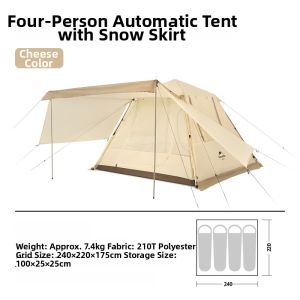 NatureHike | Automatic Waterproof Sun Protection Portable Camping Tent 3-4 People