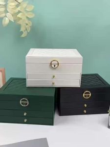 Multi-Compartment Diamond Texture Jewelry Organizer for Rings Watches SPH9