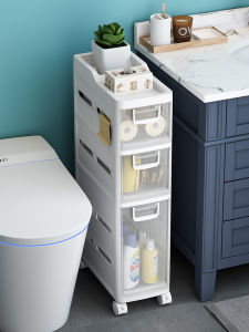 Japanese Toilet Rack Gap Storage Cabinet Installation-Free Bathroom Narrow Cabinet Toilet Floor Toilet Side Cabinet