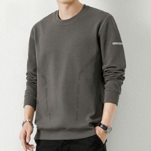 ROMON | Loose Fit Round Neck Sweatshirt Long Sleeve Casual T-Shirt Base Layer Shirt For Men Romon Brand Fashion Urban Style Autumn New