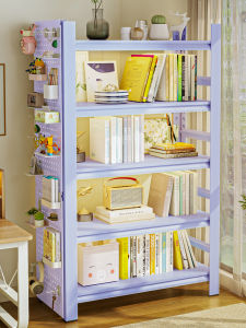 Modern Simple Style Steel Bookcase Integrated Floor Standing Wall Nearing Home Use Childrens Colorful Cabinet Balcony Iron Art Bookshelf