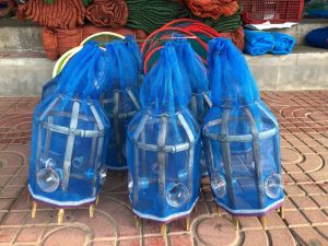 (ยกมัด10ชิ้น)ไซกุ้ง ที่ดักกุ้งฝอย ที่จับกุ้ง ตุ้มกุ้ง อุปกรณ์ดักกุ้งฝอย แบบไม้