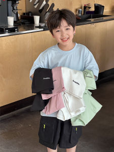 Boys Short Sleeve T-Shirt Cool Sensation Solid Color Versatile Top Childrens Sports Summer Wear Half Sleeve T Cotton Light Sporty