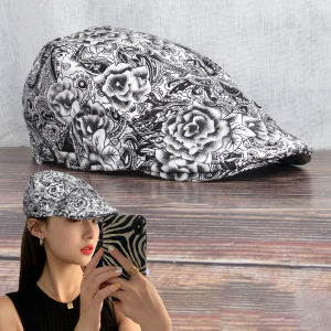 หมวกเบลาส์ทรงดอกกุหลาบแบบบางสำหรับผู้หญิงในฤดูใบไม้ผลิและฤดูร้อน หมวกแฟชั่น หมวกทรงปากเป็ด หมวกแฟชั่นสำหรับผู้หญิง หมวกแฟชั่นแบบลำลอง