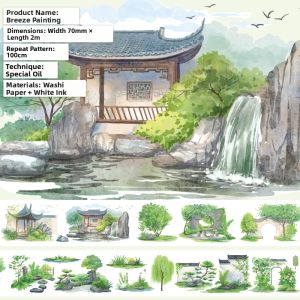Decorative Scene Building Tape Japanese Style Character Sticker Album Decorative Tape Traditional Chinese Culture Themed Tape