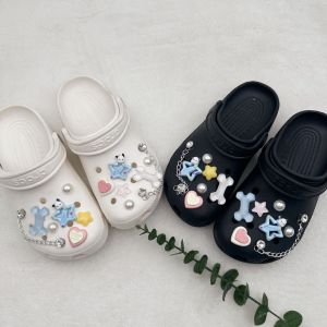 14ชิ้น Crocs Jibbitz โซ่รองเท้ามีเสน่ห์ห้าแฉกดาวรองเท้ากระดูกสุนัขน่ารักหัวเข็มขัดรองเท้าเรซินที่ถอดออกได้สำหรับ Crocs