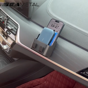 SEAMETAL Car Door Storage Organizer Box Dual Hook Seat Back Hanging Storage Phone Holder Card Storage Auto Interior Accessories
