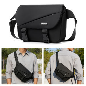 MENSPE Men Fashion Shoulder Bags Sling Chest Bag Cross Body Bags Messenger Bag Waterproof Cross Body Bag Large Capacity Sling Bags Simple Casual Sport Street Bag Student Teenager Bag