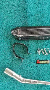 Rusi RFi stainless elbow on Akrapovic 370mm with Silencer