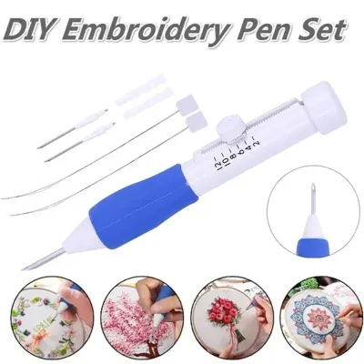 Embroidery Punch Needle Kit For DIY Sewing Stitching Tool Set Magic Embroidery Needle Pen Weaving Tool Knitting Sewing Tools