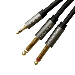3.5 mm to 2 x 6.35 mm Cable 15ft 1/8 to 1/4 Stereo Cable 1/8 inch Male Stereo to Dual 1/4 Mono Male Audio Cable 3.5mm TRS to Dual 6.35mm TS Y Splitter Breakout Cord
