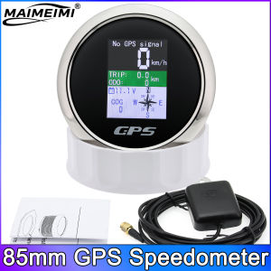 RYSJM | 85mm Digital GPS Speedometer For Car Truck Boat Motorcycle Speed Gauge with GPS Antenna Odometer Trip MPH Knots Km/h TFT Screen