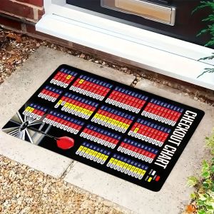 VIKAMA Darts Scoreboard-Themed Rectangular Floor Mat—Perfect for Game Rooms Non-Slip Durable Darts Area Carpet for Home Decor