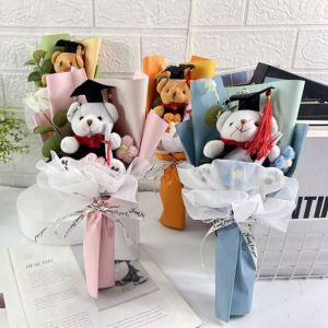 DAI477071 ช่อดอกไม้ประดับตกแต่ง ช่อดอกไม้จบการศึกษา หมีสัตว์สัตว์ ช่อดอกไม้ถักนิตติ้ง ช่อดอกไม้รูปสัตว์ ของเล่นตุ๊กตาผ้า ช่อหมีดร. พิธีรับปริญญา